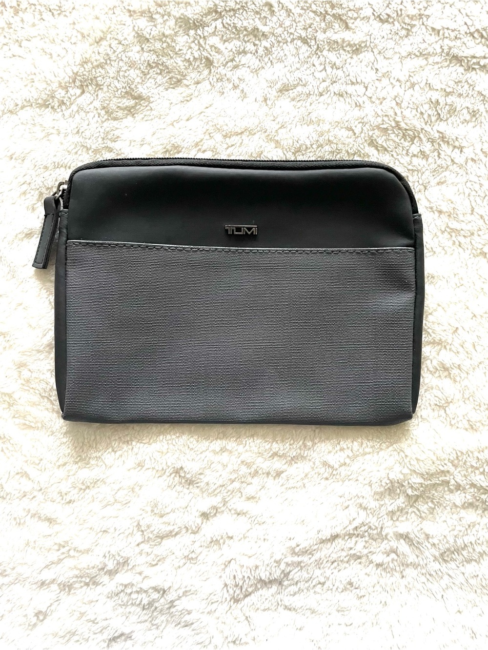 TUMI Black and Gray Travel Pouch